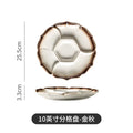 Axyaa Ceramic Sushi Vegetable Fruit Plate, Four Grid Divided Plate
