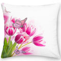 Axyaa Butterfly Flower Square Cushion Cover - Double Sided Home Decor