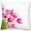Axyaa Butterfly Flower Square Cushion Cover - Double Sided Home Decor
