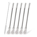 Axyaa Stainless Steel Reusable Drinking Straws Set for Cocktails