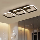 Axyaa Modern Ceiling Light for Indoor Decor, Black Round/Square LED Fixture