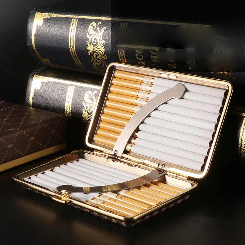 Axya Retro Leather Cigarette Case Set - 20pcs Thin & Durable Accessories