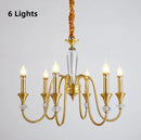 Axyaa Black Gold Iron Crystal Chandelier for Classic Indoor Home Lighting