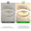 Axyaa Nordic LED Ceiling Light Chandelier, 20W 30W Square Round Lamp for Home Kitchen Living Room