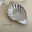 Axyaa Stainless Steel Shell Plate: Multi-Use Decorative Dish for Tableware and Storage