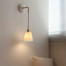 Axyaa Ceramic Copper Wall Sconce LED Lamp with Pull Chain Switch
