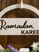 Axyaa Wooden Ramadan Kareem Doorplate Wreath Hanging Ornament