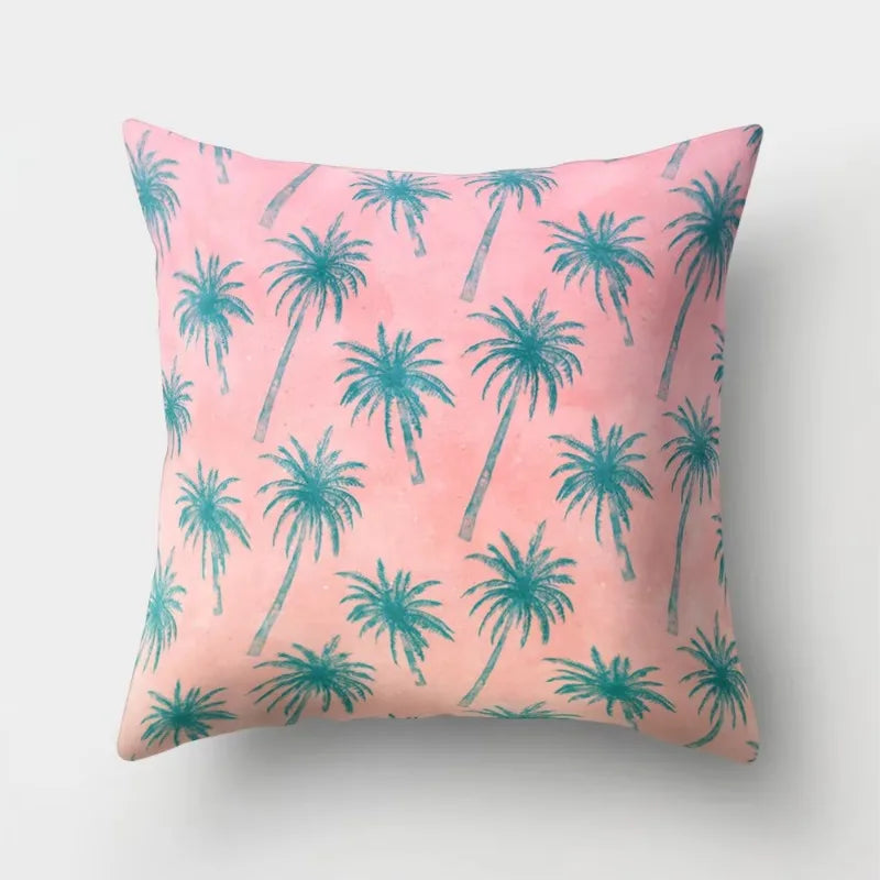 Axyaa Tropical Green Plant Tree Leaves Flower Cushion Cover 45X45CM