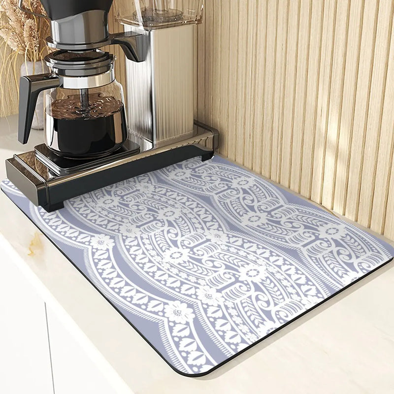 Axyaa Stripe Print Kitchen Drying Mat - Stylish & Absorbent Bar Decoration and Mouse Pad
