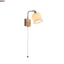 Axyaa Gold Brass Glass LED Wall Sconce Pull Chain Switch Wandleuchte