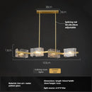 Axyaa Copper Glass Chandelier for Living Room, Bar, Villa, Staircase - Luxury Textured Design