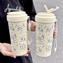 Snowman Cat Stainless Steel Insulated Water Cup by Axyaa - Cute Thermos Bottle