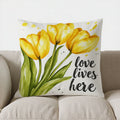 Axyaa Daisy-Patterned Throw Pillow Cover - Vibrant Cushion for Sofa, Bedroom, Car