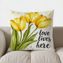 Axyaa Daisy-Patterned Throw Pillow Cover - Vibrant Cushion for Sofa, Bedroom, Car