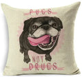 Axyaa French Bulldog Print Linen Throw Pillowcase for Home and Car Decor