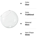 Axyaa Clear Glass Globe Lampshade with 1-5/8" Fitter Opening - Pendant Light Replacement