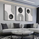 Boho Islamic Calligraphy Canvas Print Abstract Black Geometry Lines Wall Art Axyaa Home Decor