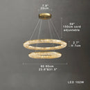 Axyaa Luxury Gold Round LED Chandelier for Living Room, Bedroom, and Dining Table