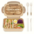 Axyaa 3-Compartment Lunch Box & Tableware Set for School Work Camping Bento Box