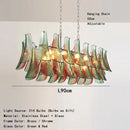 Axyaa Murano Glass Petal Chandeliers: Vintage Italian Pendant Lights for Living Room, Bedroom, Dining Table