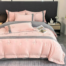 Axyaa Embroidered Luxury Fleece 4-Piece Winter Bedding Set