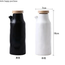 Axya Ceramic Oil Bottle with Wooden Cover, Leakproof Spice Container