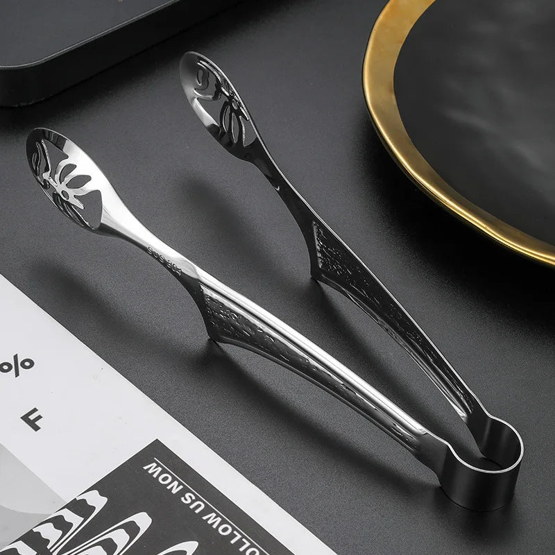 Axyaa Stainless Steel Double-Sided Food Clip - Kitchen Essential for Cooking and Grilling