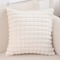Axyaa Plush Rabbit Fur Throw Pillow Covers: Soft & Cozy Plaid Cushion Cases