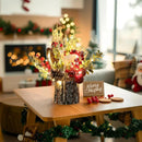 Axyaa Bark Barrel Tree Xmas Ornaments: Festive Desktop Decor for Home Photography Scenes