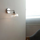Axyaa Clear Glass Silver LED Bathroom Mirror Wall Light Fixture
