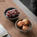 Axyaa Retro Ceramic Fruit Tray High Foot Dessert Plates for Home Kitchen Tableware
