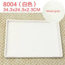 Axyaa Melamine European Rectangle Plate Set Glossy Wood Grain Finish