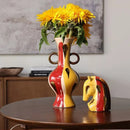 Axyaa Geometry Horse Head Vase & Statues Set - Home Ceramic Decor Handicrafts