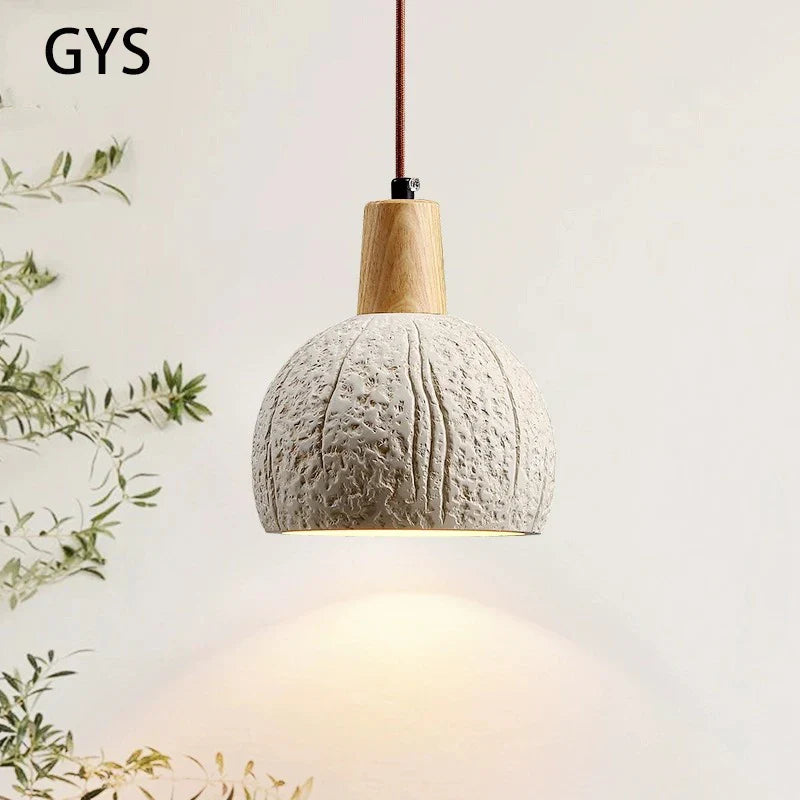 Axya Round Cement Chandelier LED Pendant Lamp for Bedroom and Dining Room