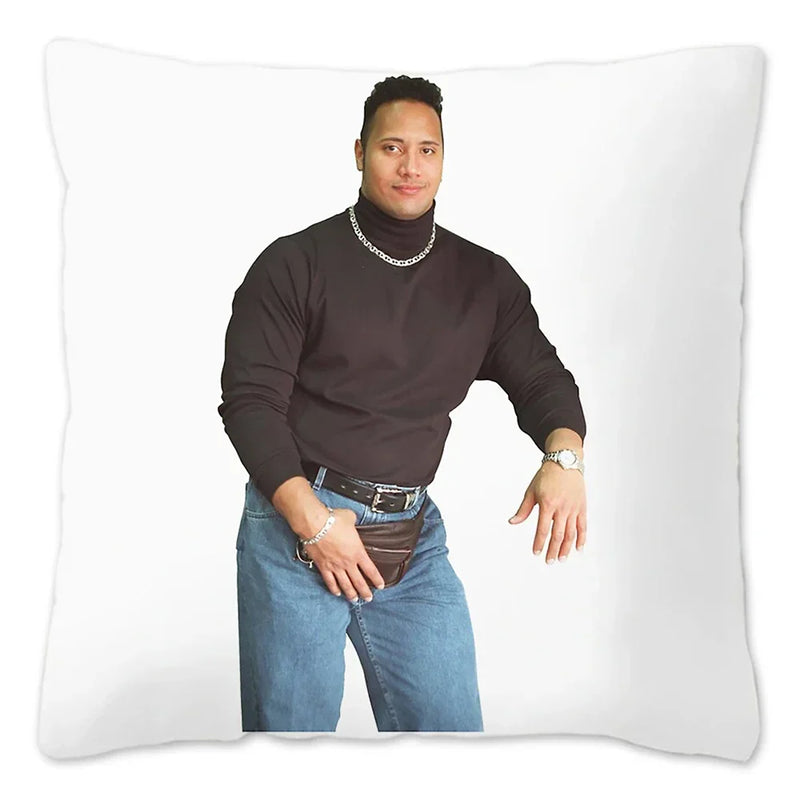 Axyaa Rock Face Cushion Cover: Funny Meme Throw Pillow for Home Decoration