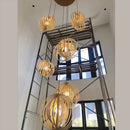 Axyaa Deformation Moon Chandelier: Nordic Style LED Pendant Light