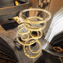 Axyaa Crystal Chandelier, Stair Pendant Lamp, Living Room Lighting
