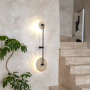 Axyaa Natural Stone Art Round Wall Lamp for Bedroom Decor