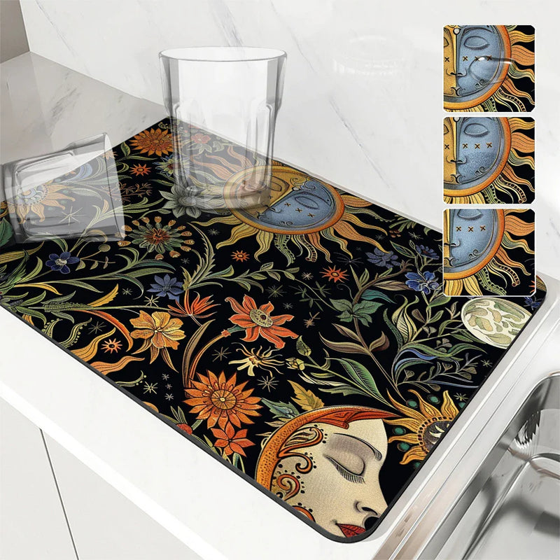 Axyaa Plants Flowers Branches Leaves Absorbent Drying Mat