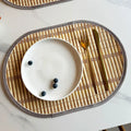 Axyaa Bamboo Placemats - Natural, Anti-Slip, Heat-Resistant Table Mat for Kitchen & Dining