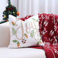 Axyaa Embroidered Snowflakes Christmas Cushion Cover