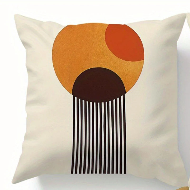 Axyaa Minimalist Geometric Round Printed Pillowcase - Bohemian Home Decor