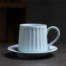 Axyaa Retro Coarse Pottery Coffee Cup and Saucer Set