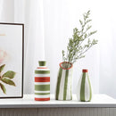 Axyaa Hand Drawn Ceramic Floral Vase, Modern Nordic Geometric Home Decor
