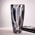 Axyaa Crystal Glass Vase: Modern Large-Mouthed Vase for Living Room and Entrance Decor