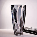 Axyaa Crystal Glass Vase: Modern Large-Mouthed Vase for Living Room and Entrance Decor
