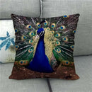 Peacock Linen Pillowcase by Axyaa: Vintage Animal Design for Sofa, Bed or Chair