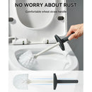 Axyaa Long Handle Toilet Cleaning Brush with Standing Base, Splash-Proof Handle