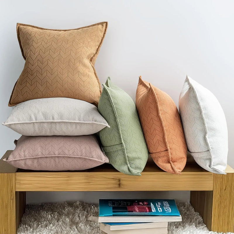 Axyaa Chenille Arrow Pillow Cover, Brown & Orange, Various Sizes