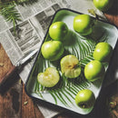 Axya Enamel Baking Tray: Vintage Handcrafted Ceramic Plates for Food Photography